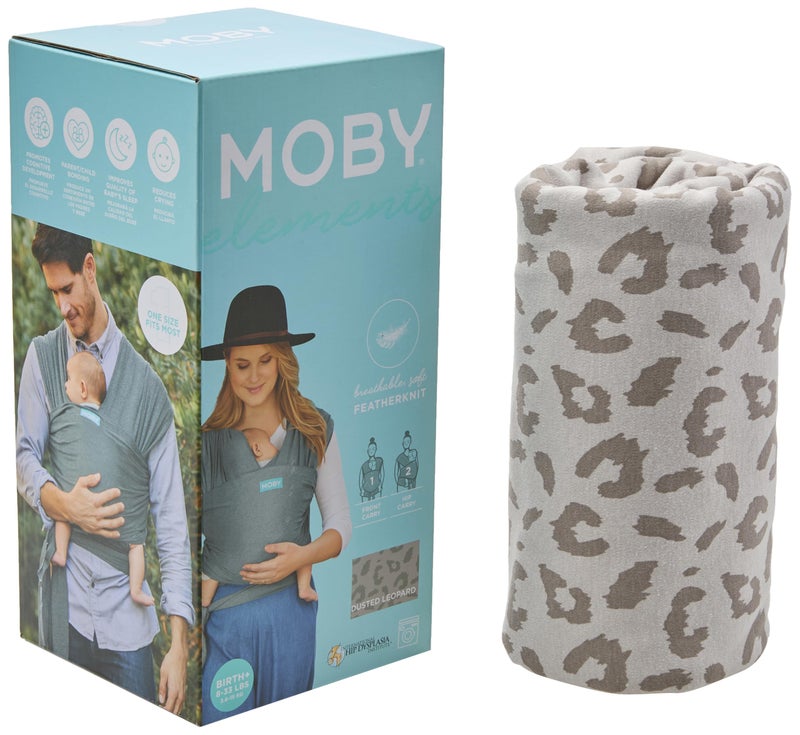 Moby Baby Wrap Carrier Element for Newborns to Toddlers 833lbs Infant Sling Carrier Ultra Lightweight Hands Free Design Adjustable for All Body Types Dusted Leopard