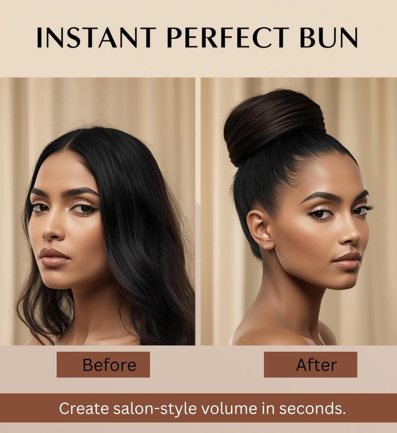 INSIME Donut Hair Bun Maker Set for Women | Shaper for Short or Thin Hair (3 Sizes) - Image 2