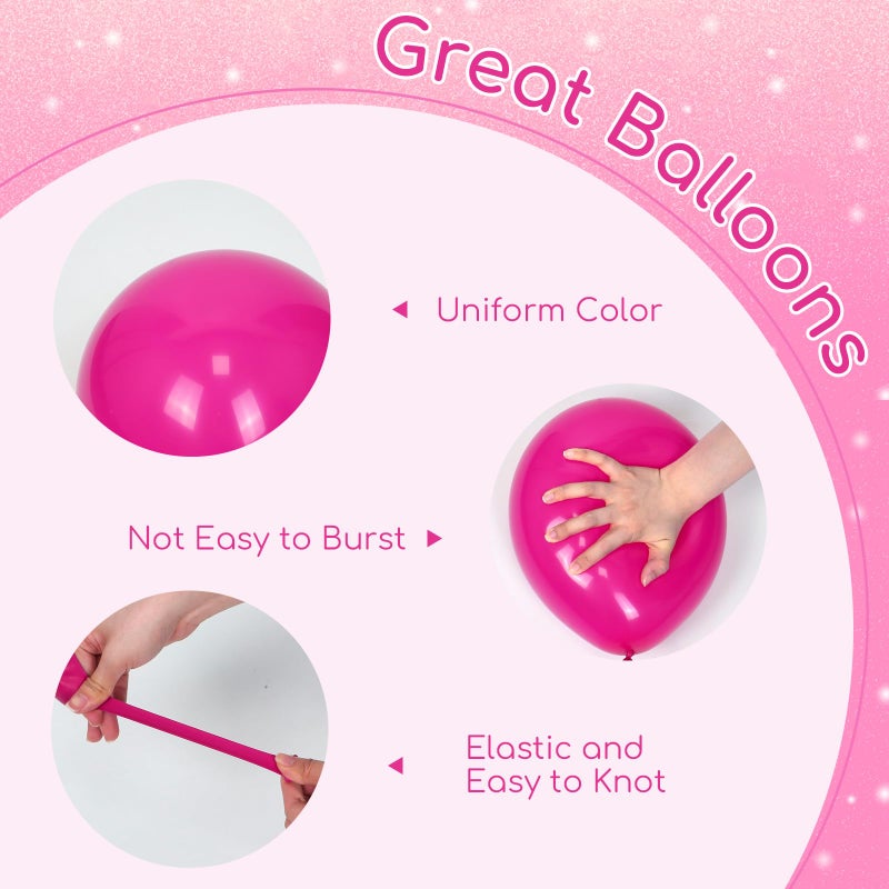 Leraqertra 60pcs Hot Pink Balloons 12inch with Light Metallic Hot Pink Confetti Balloons for Wedding Bridal Baby Shower Birthday Party Decorations - Image 3