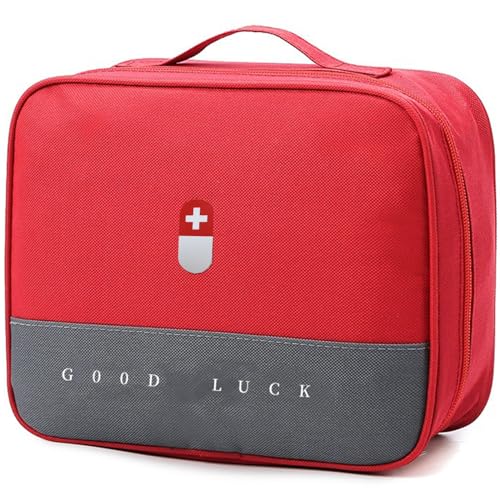 Wesoke First Aid Kit Bag Red, Empty Medical Storage Bag Survival Medical Kit, Portable Large Emergency Medical Supplies Pouch Bag for Home Outdoor Camping Hiking Travel - Image 1