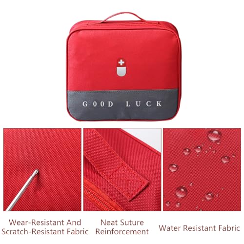 Wesoke First Aid Kit Bag Red, Empty Medical Storage Bag Survival Medical Kit, Portable Large Emergency Medical Supplies Pouch Bag for Home Outdoor Camping Hiking Travel - Image 4