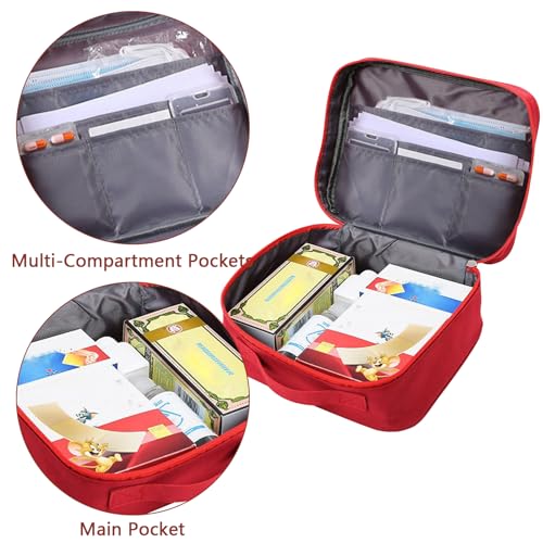 Wesoke First Aid Kit Bag Red, Empty Medical Storage Bag Survival Medical Kit, Portable Large Emergency Medical Supplies Pouch Bag for Home Outdoor Camping Hiking Travel - Image 5