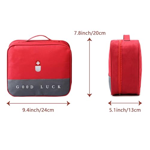 Wesoke First Aid Kit Bag Red, Empty Medical Storage Bag Survival Medical Kit, Portable Large Emergency Medical Supplies Pouch Bag for Home Outdoor Camping Hiking Travel - Image 2