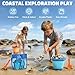 Dreamon Beach Toys 2 Packs Travel Sand Toys for Kids Ages 48 10 PCS Sandcastle Building Kit with Collapsible Bucket Mesh Bag Sand Sifter Shovel Rake Beach Essentials for Kids - Image 4