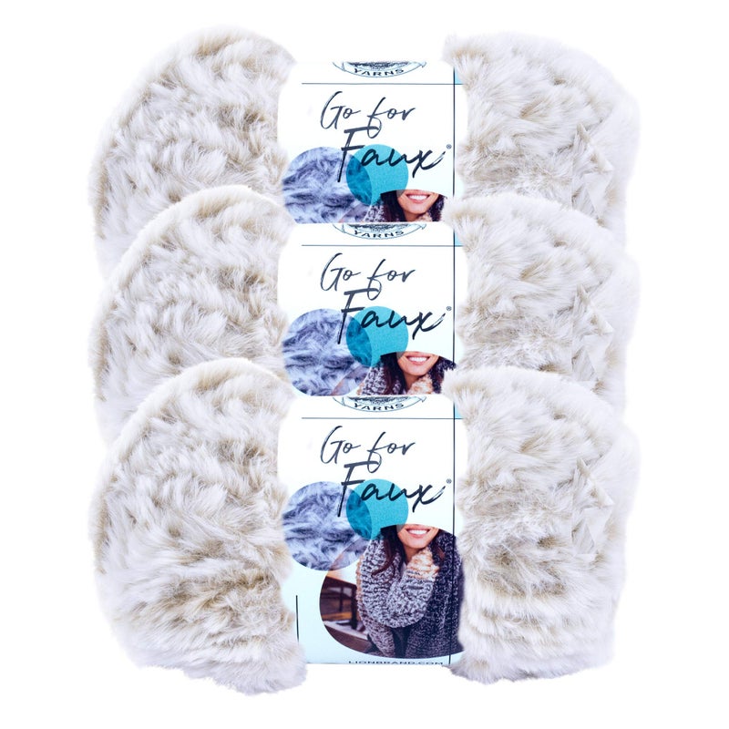 Lion Brand Yarn 3 Pack Lion Brand Yarn Go for Faux Bulky Yarn Blonde Elk