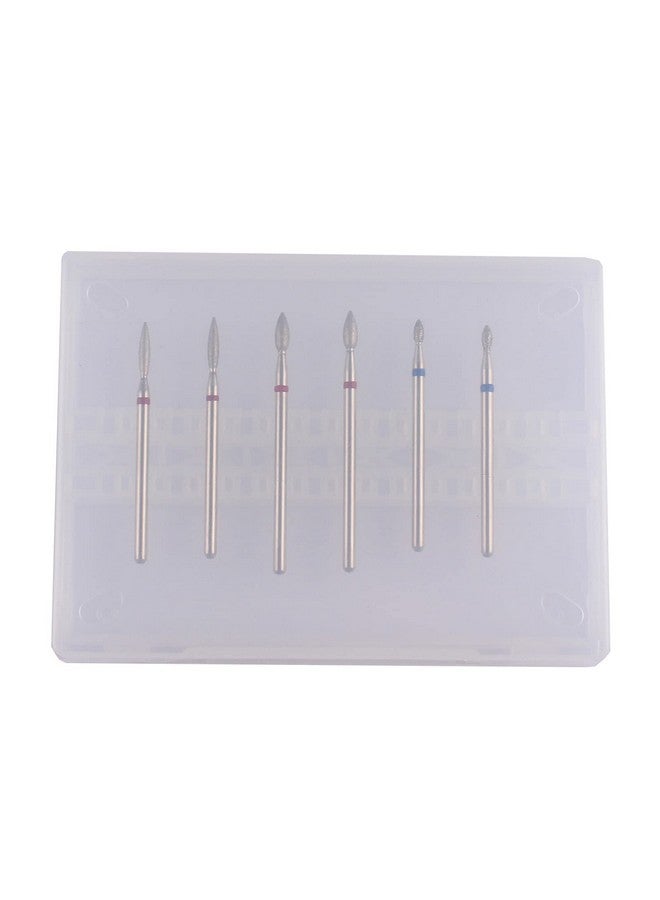 MZCMSL 6pcs Cuticle Drill Bits with Case, Pro Diamond Flame Bit for Russian Manicure,3/32 Shank efile Bit Set - Image 4