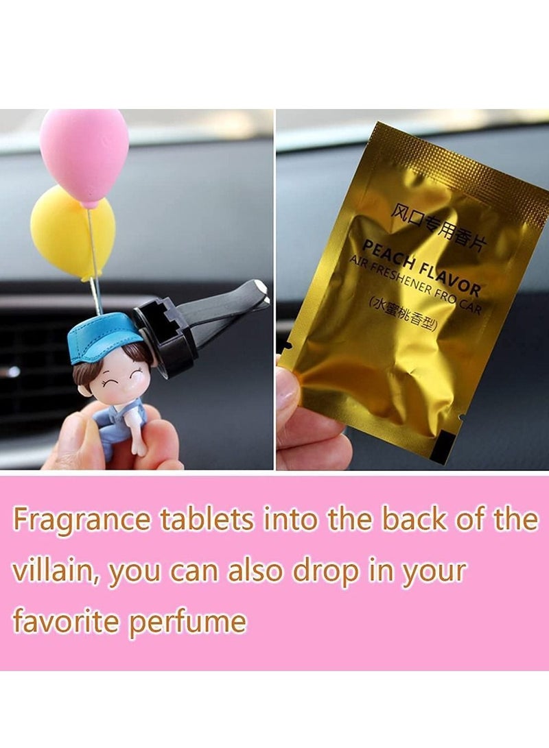 Y&D Car Aromatherapy Vent Clips  Air Freshener Clip, Outlet Perfume Clip Aroma Diffuser, Lovely Couple Interior Accessories, with 2 Packets Fragrance Tablets  - Image 4