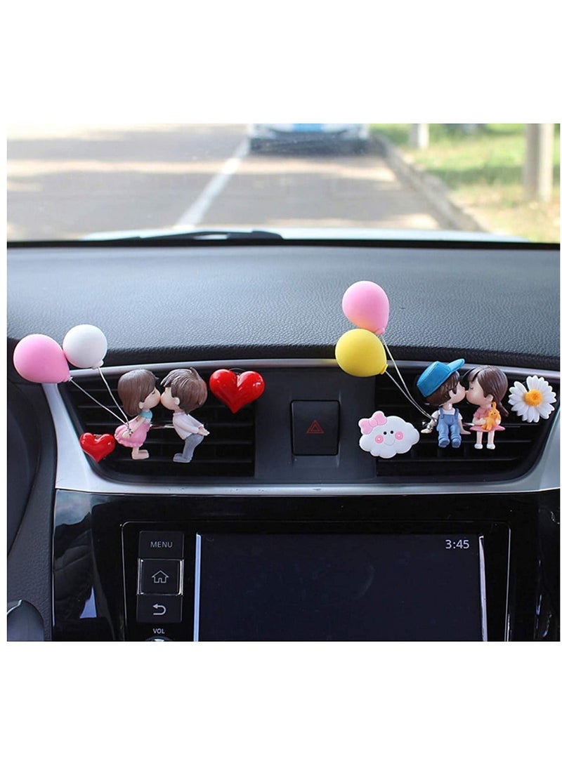 Y&D Car Aromatherapy Vent Clips  Air Freshener Clip, Outlet Perfume Clip Aroma Diffuser, Lovely Couple Interior Accessories, with 2 Packets Fragrance Tablets  - Image 5