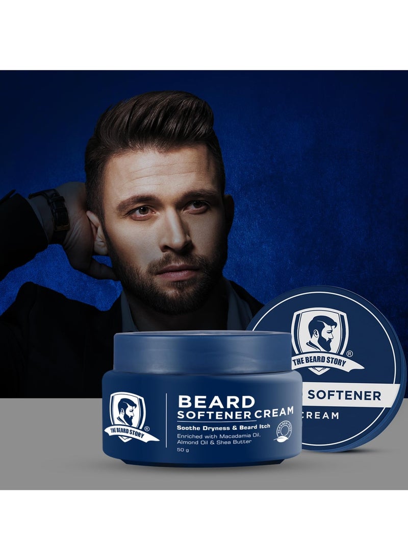 Beard Softener Cream for Men - Advanced Beard Range with Essential Oils Promotes Beard Growth, Reduces Itchiness, and Adds Shine 50g