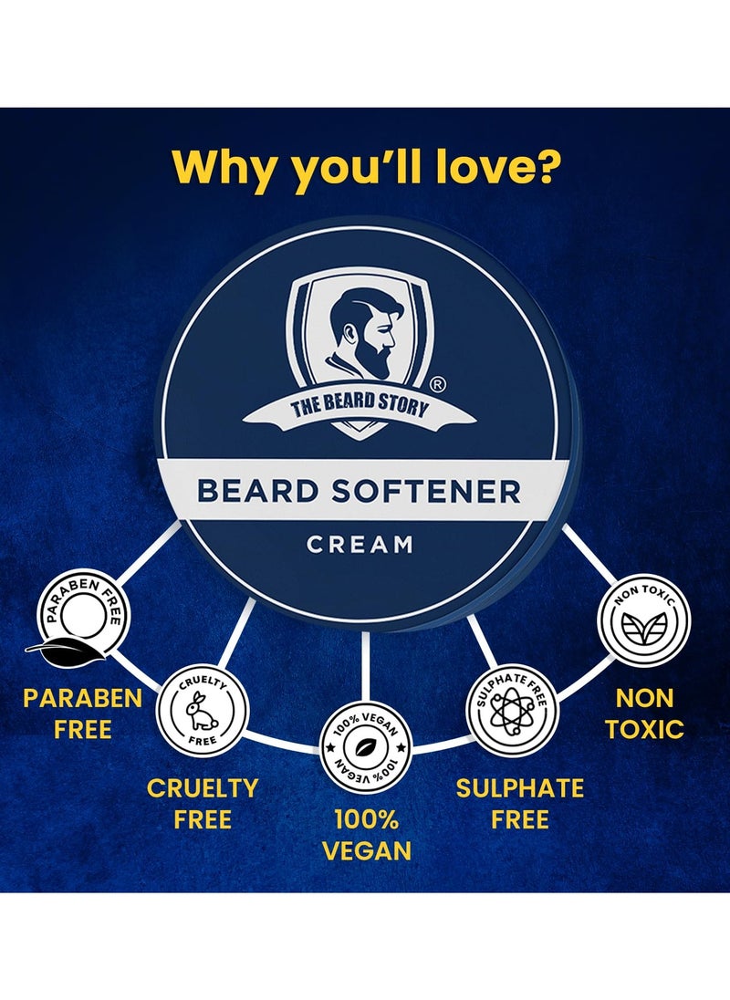 Beard Softener Cream for Men - Advanced Beard Range with Essential Oils Promotes Beard Growth, Reduces Itchiness, and Adds Shine 50g