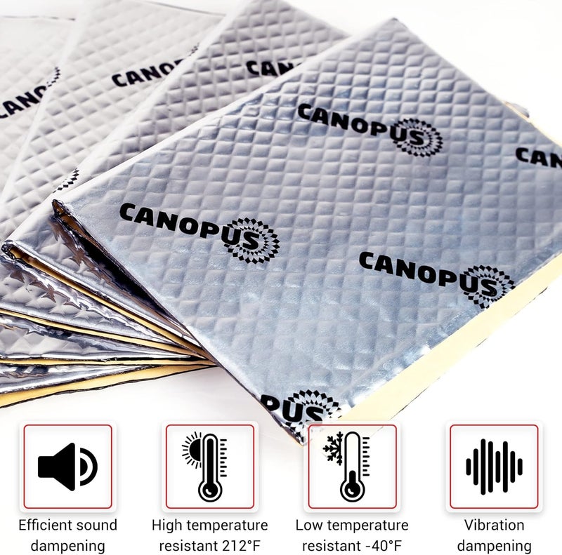CANOPUS Car Sound Deadening Mat - 80 mil, 5 sqft, Butyl Sound Deadener for Trunk, Doors, Floor & Ceiling, Audio Dampening Material, Pack of 5 Sheets, Silver - Image 4