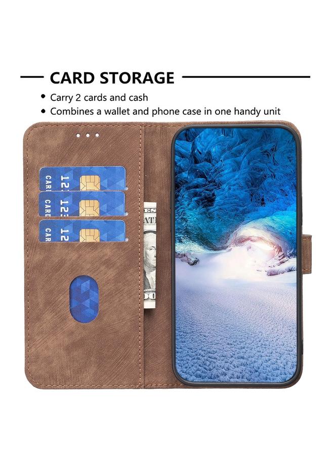 Zaboon Case For iPhone 13 Pro Max Plaid Embossed Leather Phone Case - Image 4