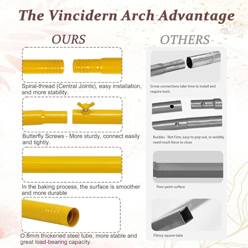 Vincidern 6.6 FT Wedding Arch Backdrop Stand for Parties, Balloon Arch Stand, Wedding Arches for Ceremony, Metal Arch Backdrop Stand for Bridal Baby Showers, Birthday Party Decoration Door Frame Gold - Image 5