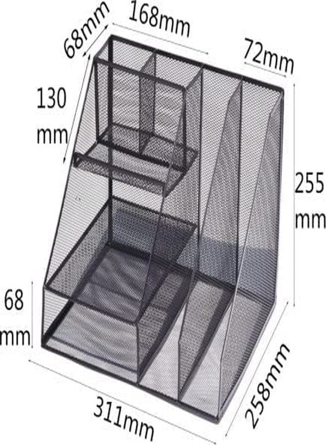 DaKos Plastic File Rack, Plastic File Rack for Office, Plastic File Rack Paper Magazine Holder, File Rack for Office Cabinet Plastic, Plastic File Holder Rack with Three Section (Pack of 1, Blue) - Image 5