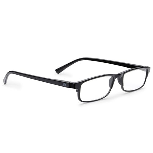 AEC Core Unisex Reading Glasses | Full Rim Rectangular Fibre Frame | Lightweight Eyewear | Includes Soft Sleeve Case (Black, +1.75) - Image 4