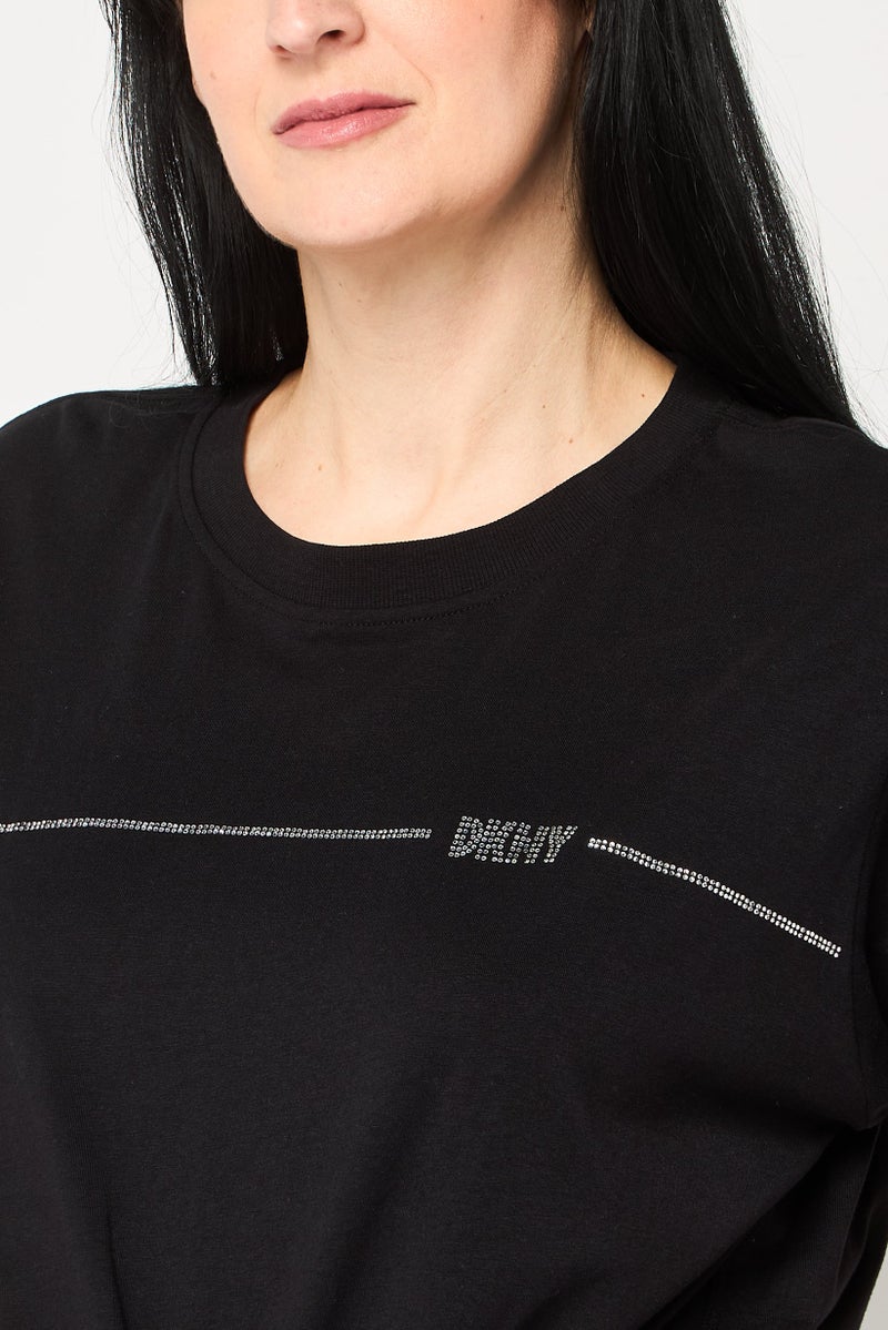 DKNY Women Sportswear Fit Short Sleeves Outdoor Tops, Black - Image 3