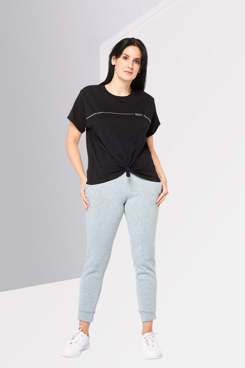 DKNY Women Sportswear Fit Short Sleeves Outdoor Tops, Black - Image 2