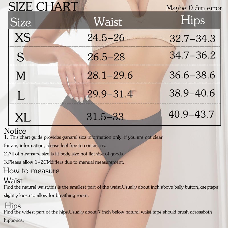 OJCNBV Seamless Underwear for Women No Show Panties Invisibles Briefs Soft Stretch Bikini Underwears 6 Pack - Image 4