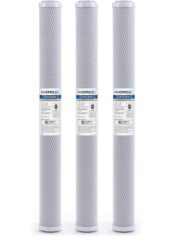 Hydronix HX-CB-25-2010/3 Universal NSF Coconut Activated Carbon Block Water Filter, 2.5" x 20" - 10 micron - 3 Pack - Image 1
