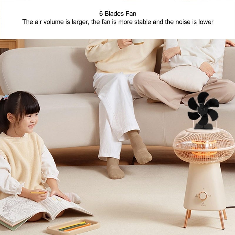 Heat Powered Stove Fan 6 Blade Fast Warm Air Circulation Quiet For Fireplace - Image 3