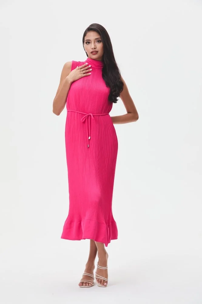 Tenda Pleated Mockneck Dress