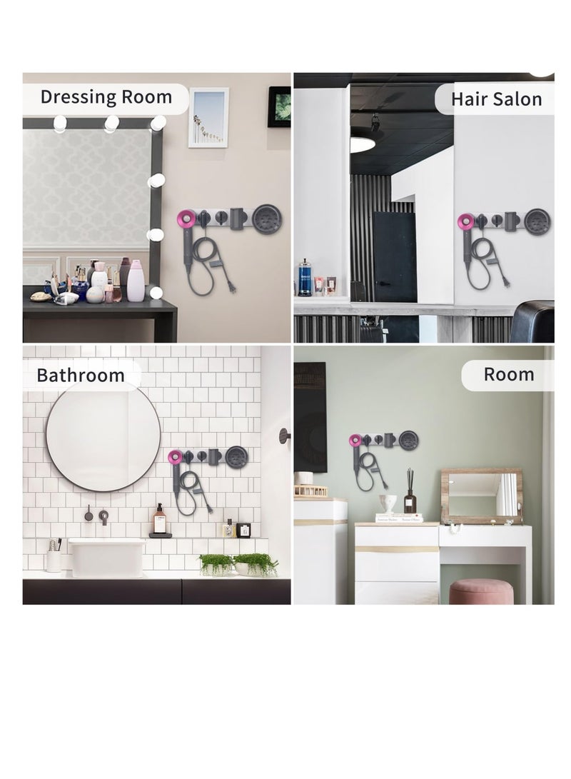 Zikra Wall Mount Hair Dryer Holder, Acrylic Attachments Organizer, Bracket Stand Storage Organizer, Hair Dryer Holder, Compatible with Dyson Supersonic for Bathroom Washroom - Image 5