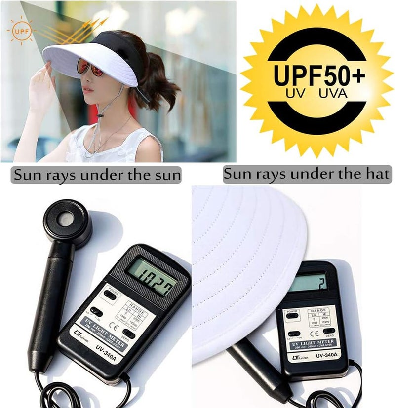 CAMOLAND Sun Visor Hats Women Large Brim Summer UV Protection Beach Cap - Image 5