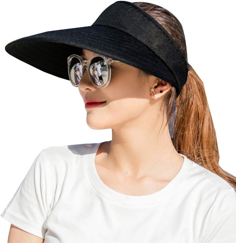 CAMOLAND Sun Visor Hats Women Large Brim Summer UV Protection Beach Cap - Image 1