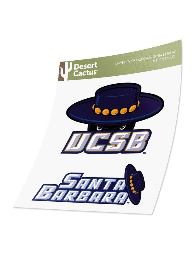 Desert Cactus University of California Santa Barbara Sticker Cal Santa Barbara Gauchos Vinyl Decal Laptop Water Bottle Car Scrapbook Sheet (4 Inch Set V1) - Image 3