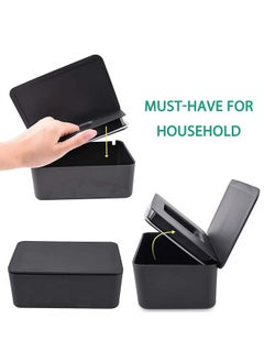 Moorfowl 2 Pack Makeup Remover Wipes Dispenser,7.28" L * 4.80" W *2.75" H, Refillable Makeup Wipes Holder Box Chic Wipes Container for Bathroom Vanity Dressing Table (Black)  - Image 3