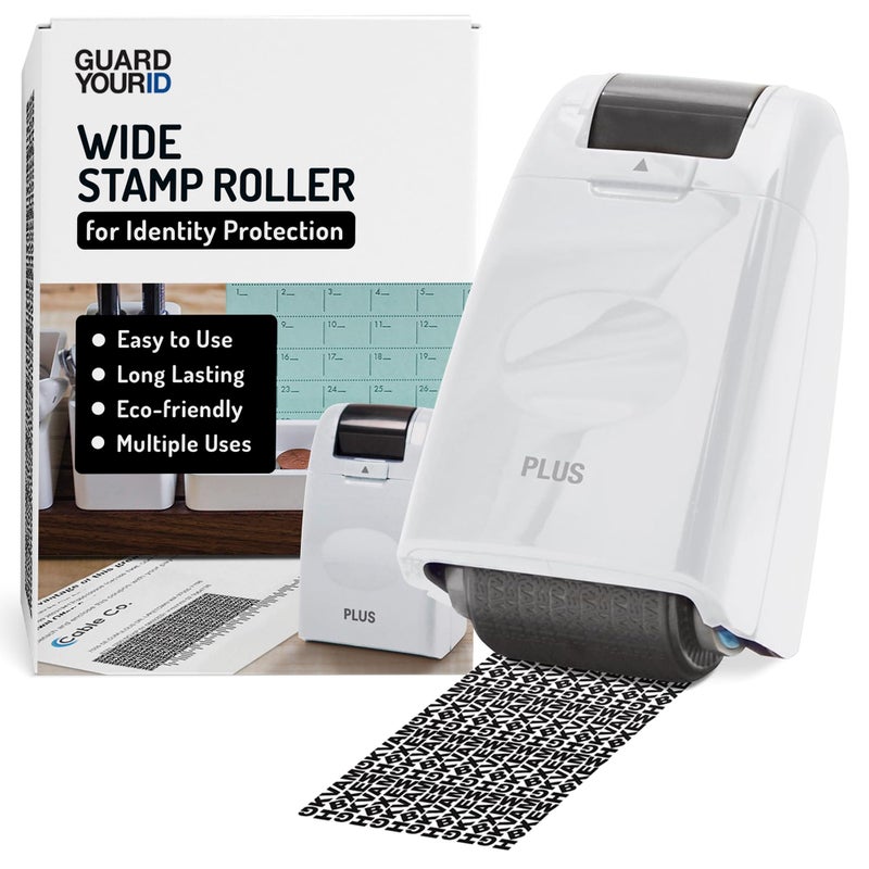 Guard Your ID Wide Stamp Roller for Identity Protection White
