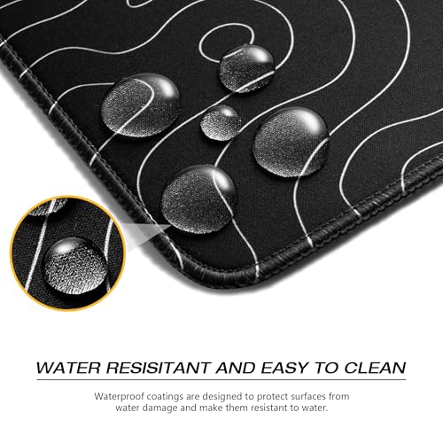 GMKWTL XVX Black and White Topographic Mousepad, XXLarge Gaming Mouse Pad for Desk 35.4x15.7 Inch,Waterproof Desk Pad with Non-Slip Rubber Base Mice Pad,Keyboard Mat Computer Game Mouse Mat - Image 4