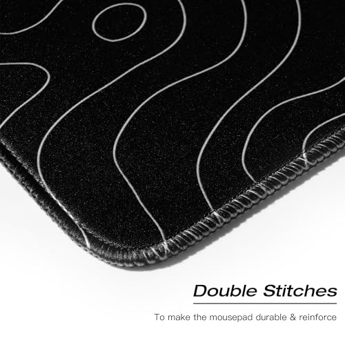 GMKWTL XVX Black and White Topographic Mousepad, XXLarge Gaming Mouse Pad for Desk 35.4x15.7 Inch,Waterproof Desk Pad with Non-Slip Rubber Base Mice Pad,Keyboard Mat Computer Game Mouse Mat - Image 3