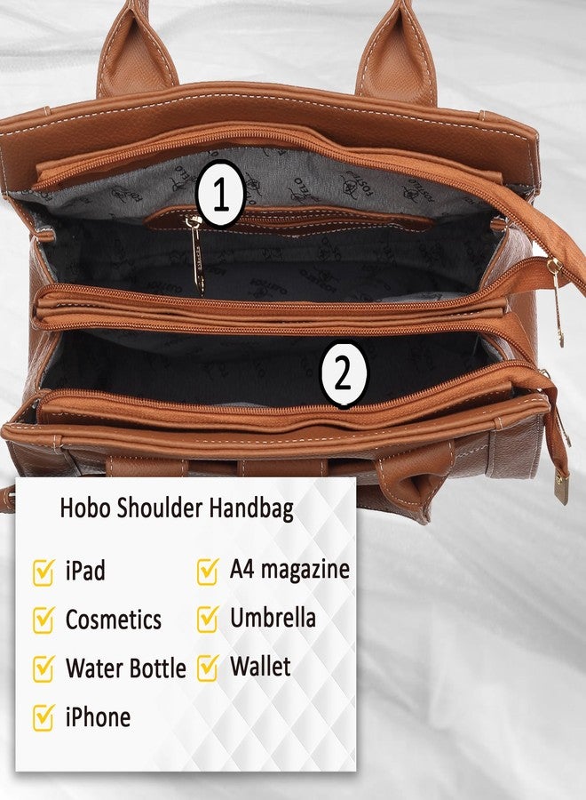 Fostelo Women's Ocean Side Satchel Tote Handbag for Women | Ladies Purse | Stylish Shoulder Bag | Gift For Women | Tan - Image 5