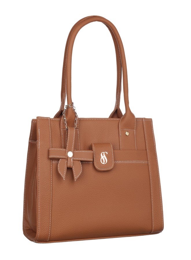 Fostelo Women's Ocean Side Satchel Tote Handbag for Women | Ladies Purse | Stylish Shoulder Bag | Gift For Women | Tan - Image 1