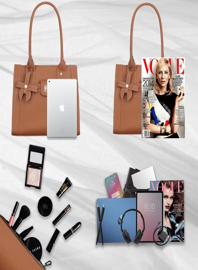 Fostelo Women's Ocean Side Satchel Tote Handbag for Women | Ladies Purse | Stylish Shoulder Bag | Gift For Women | Tan - Image 4