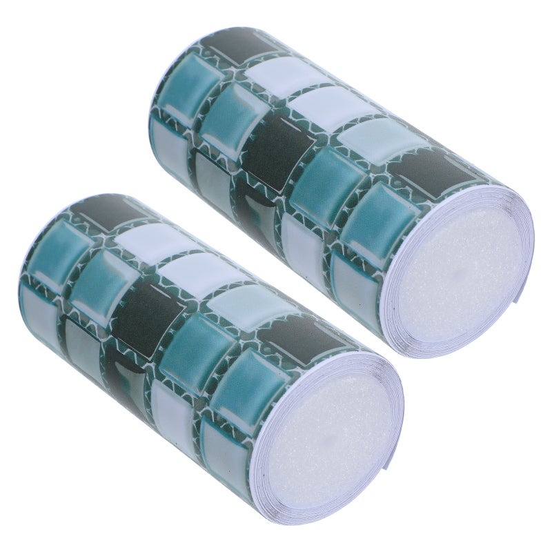 2 Rolls Checked Bulletin Board Borders Roll - Self-Adhesive Wall Chalkboard Sticker - Peel And Stick Notice Boards Trim Border For School Office Parties Holiday Events - Image 3