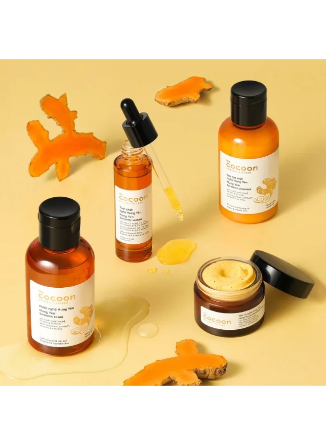 The Cocoon Original Vietnam  The Cocoon Original Vietnam Turmeric Skincare Set, Complete Brightening Face Care Routine, Turmeric Face Toner, Dark Spot Corrector Serum, Hydrating Gel Cream, Vegan Acne Scar Treatment Bundle  | Best Price UAE