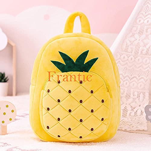 Frantic Kids Soft Cartoon Animal Travelling School Bag Soft Plush Standard 2 Compartment Backpack Boys Girls For 2 To 5 Years Boys/Girls Nursery, Preschool,Picnic(Yellowpineapple) Standard, 15 Litre - Image 5