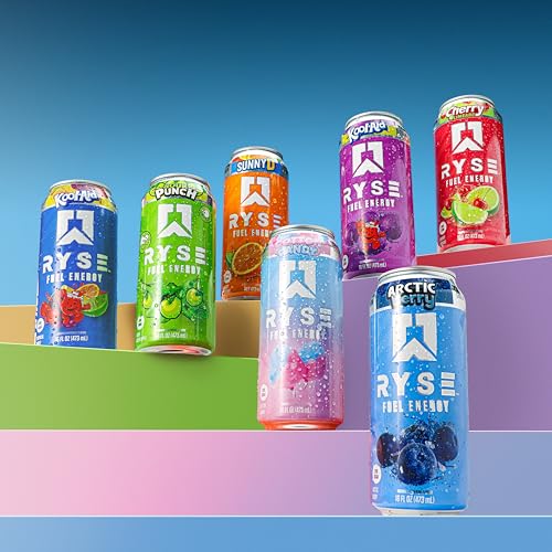 RYSE Up Supplements RYSE Fuel Energy Drink - Variety Pack - Sugar Free, Gluten Free & Vegan - 200mg Natural Caffeine, Taurine & Choline for Focus & Energy - No Artificial Colors - 16 fl oz Cans (12-Pack) - Image 5
