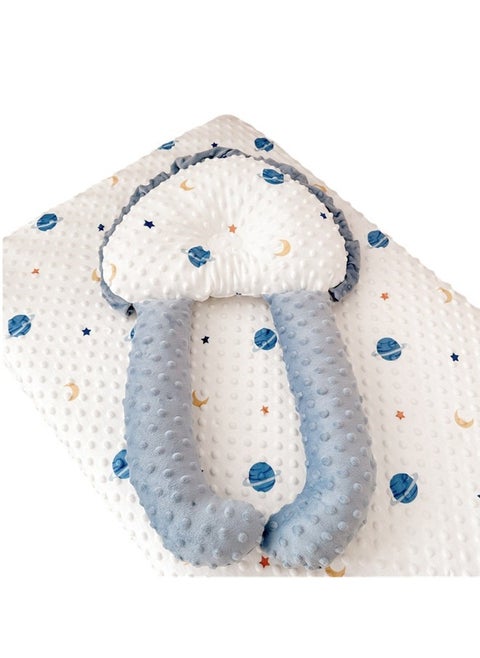2 PCS Baby Anti Roll Side Sleep Pillow With Connecting Bands Adjustable Infant Positioning Neck Back Cushion Accompany Sleeping Pillows For Unisex Toddlers
