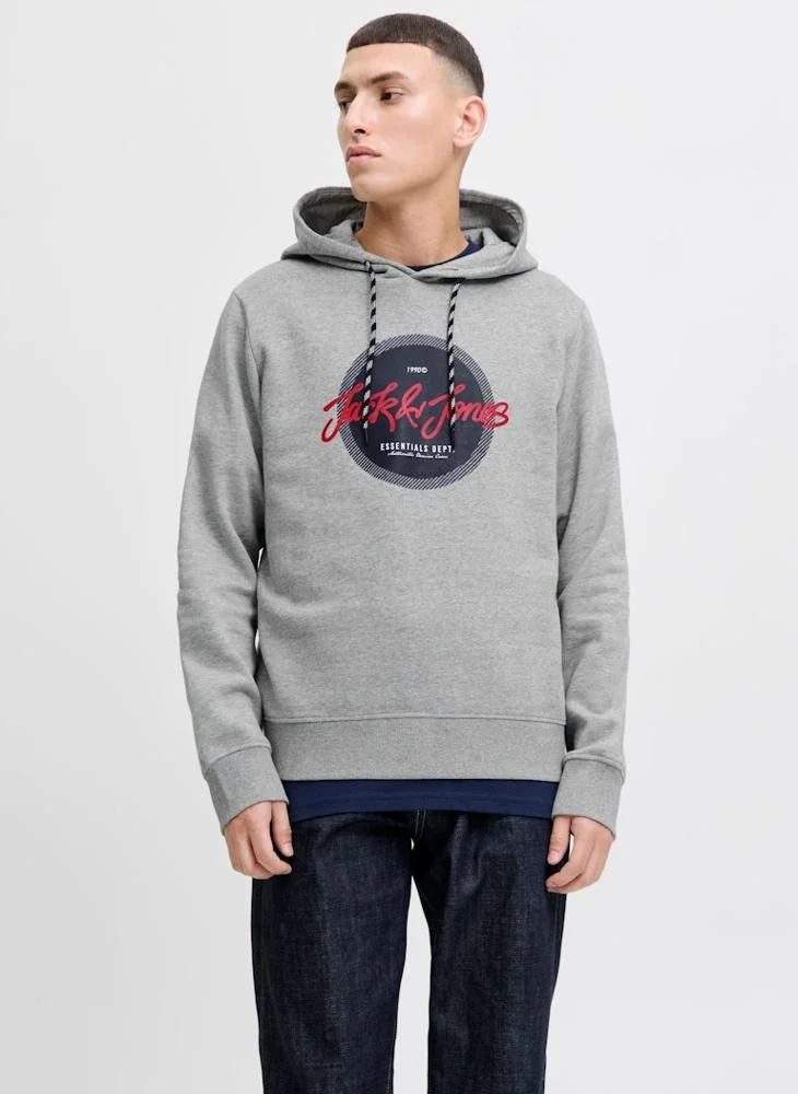 JACK & JONES Logo Regular Fit Pullover Hoodie