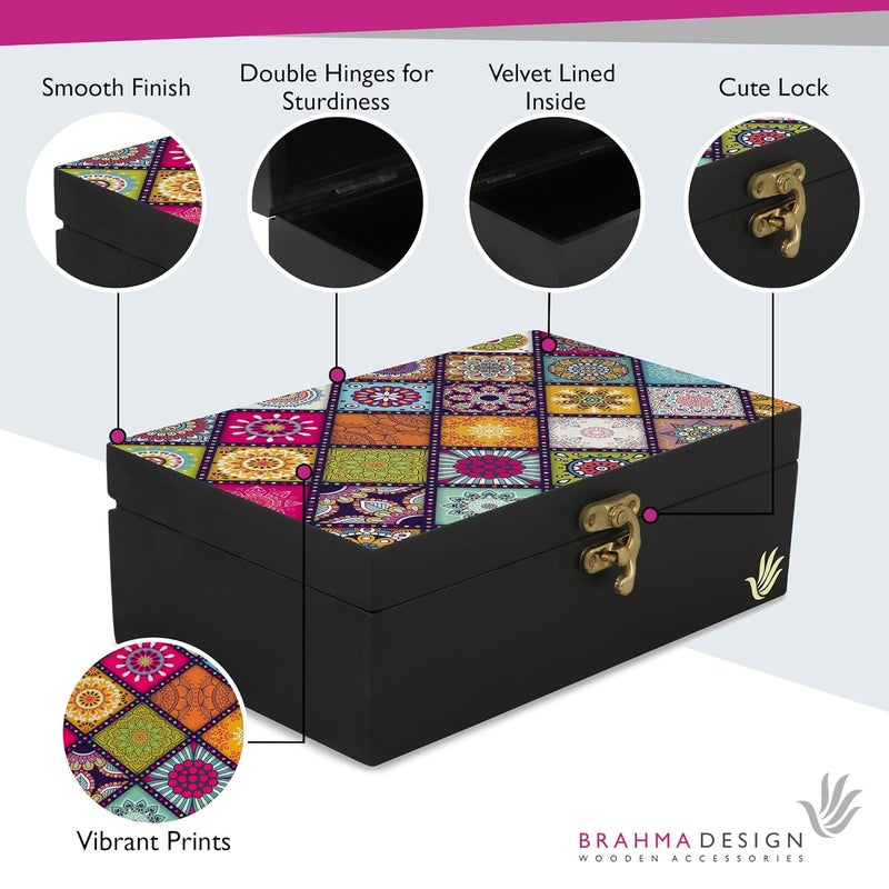 BRAHMA DESIGN BRAHMA DESIGN Decorative Gift Box for Presents Multi Mandala Design 8x5x275 JewelleryTarotVintage Box Knickknacks Storage Trunk Organiser Gift Box for Packaging - Image 4