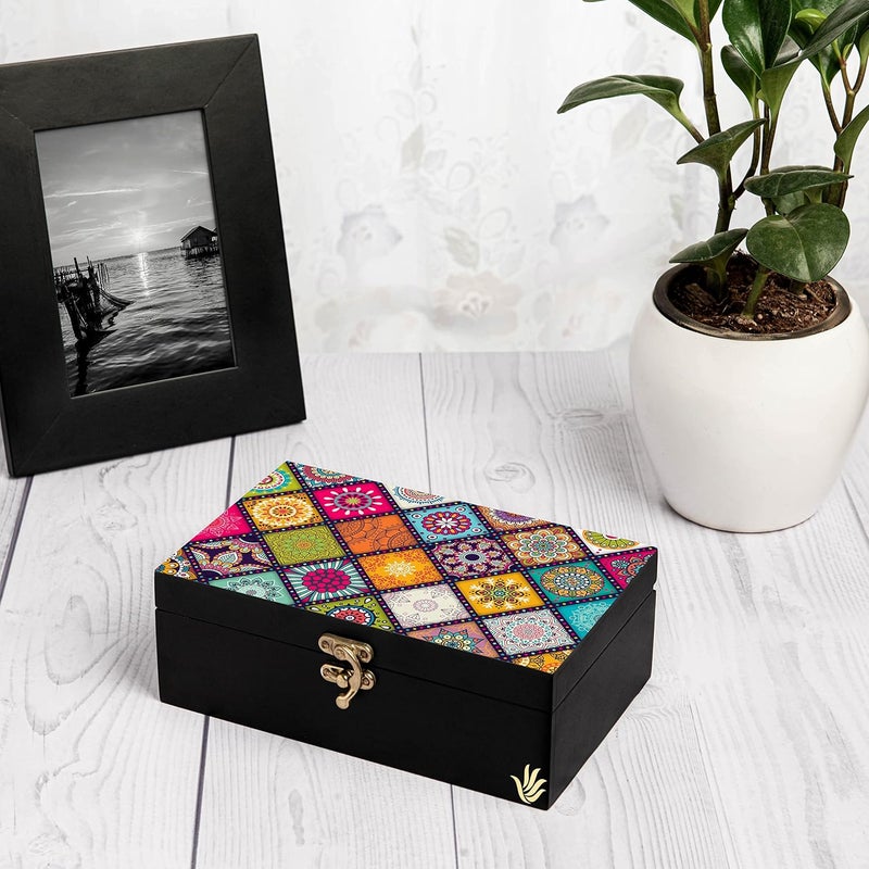 BRAHMA DESIGN BRAHMA DESIGN Decorative Gift Box for Presents Multi Mandala Design 8x5x275 JewelleryTarotVintage Box Knickknacks Storage Trunk Organiser Gift Box for Packaging - Image 5