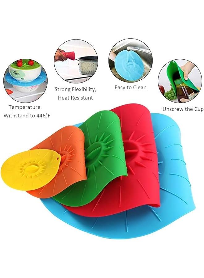 HOOKOR Silicone Suction Lids, 5 Sizes Colorful Food Cover, Reusable Suction Seal Heat Resistant Microwave Lids for Cups, Bowls, Plate, Pots, Pans, Skillets, Stove Top, Oven, Fridge, BPA Free  - Image 5