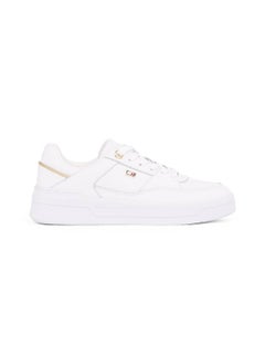 TOMMY HILFIGER Women's Enamel Flag Basketball Trainers, White - Leather  - Image 1