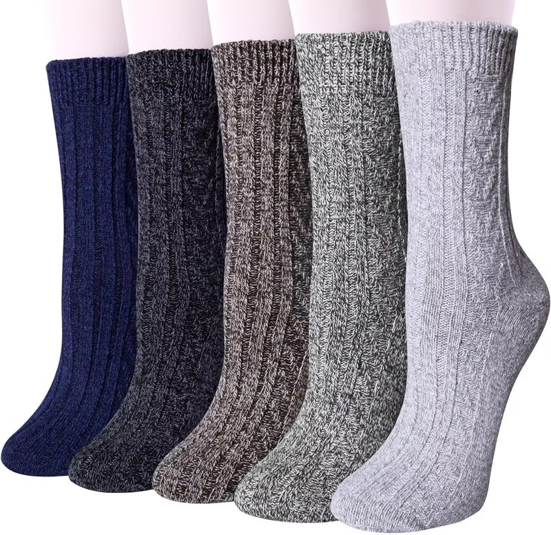 YSense Womens Wool Socks, Winter Boot Socks Stocking Stuffers Gifts for Women Men Warm Crew for Hiking - Image 1