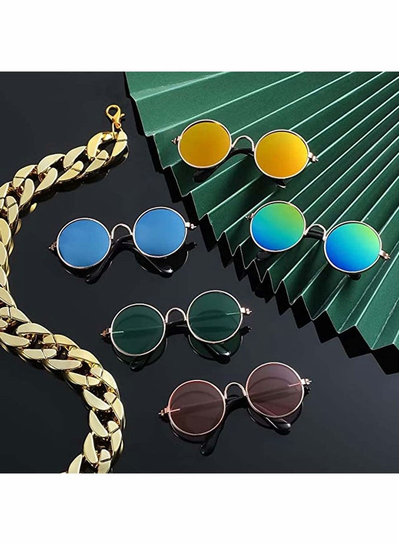 KASTWAVE Glasses For Cats, 2Pcs Cat Glasses Cat Gold Chain And Cat Sunglasses - Image 5