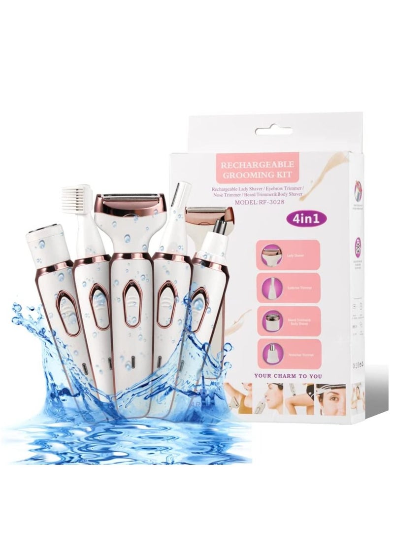 ام اس 4 في 1 آلة إزالة الشعر الكهربائية القابلة لإعادة الشحن للنساء للجسم - Image 1