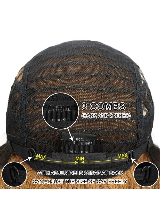 Joedir Lace Front Wigs Ombre Blonde 28'' Long Small Curly Wavy Synthetic Wigs For Black Women 130% Density Wigs(Ombre Gold Color) - Image 5